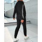 Striped Tape Patch Snap Button Baseball Jacket