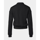 Striped Tape Patch Snap Button Baseball Jacket