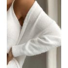 Open Front Cozy Loungewear Cardigan Top Fuzzy Longline Coat