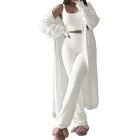 Open Front Cozy Loungewear Cardigan Top Fuzzy Longline Coat