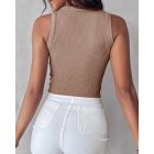 1-Pack Crew Neck Seamless Rib-Knit Crop Tank Top