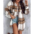 Plaid Pattern Casual Shacket Jacket Button Down Long Sleeve Shirt Fall Clothes Outfits