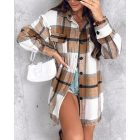 Plaid Pattern Casual Shacket Jacket Button Down Long Sleeve Shirt Fall Clothes Outfits