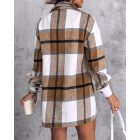 Plaid Pattern Casual Shacket Jacket Button Down Long Sleeve Shirt Fall Clothes Outfits
