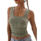 Floral Jacquard Thick Strap Tank Top