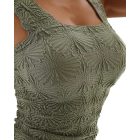 Floral Jacquard Thick Strap Tank Top