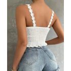 Floral Pattern Shirred Cami Top