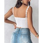 Floral Pattern Shirred Cami Top