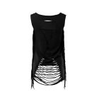 Floral Letter Print Ladder Cutout Tank Top