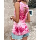 Tie Dye Print Heart letter Rhinestone Tank Top