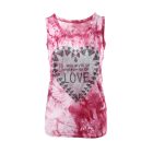 Tie Dye Print Heart letter Rhinestone Tank Top