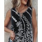 Tribal Print Knotted Tank Top