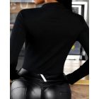 Rhinestone Butterfly Pattern Long Sleeve Top