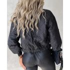 Shinny Sequin Wings Pattern Puffer Jacket Winter Zip Up Warm Quilted Coats
