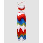 Rainbow Stripe Print Hollow Out Maxi Dress