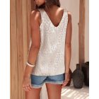 Leopard Pattern V-Neck Sleeveless Thick Strap Tank Casual Top