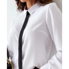 Turn-down Collar Button Front Tied Detail Shirt Top