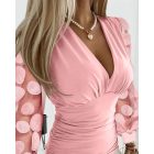 Floral Pattern Sheer Mesh Patch Top