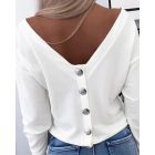 Long Sleeve Backless Buttoned Top