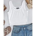 Scoop Neck Sleeveless Ribbed Tank Top Cami Tee Shirts