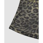 Jacquard Leopard Pattern Metallic O-neck Tank Top