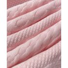 Stand Collar Long Sleeve Cable Textured Coat Button Front Jacket