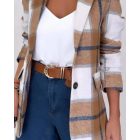 Plaid Pattern Lapel Neck Flap Detail Blazer