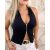 High Neck Sleeveless Slim Fit Front Zipper Tank Casual Top