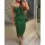 Bandeau Spaghetti Strap Ruched Cutout Side Slit Slim Fit Dress Vacation Dress