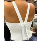 Lip Letter Figure Print Backless Casual Top