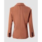 Plain Long Sleeve Double Breasted Chocolate Blazer Coat