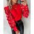 Floral Pattern Long Sleeve See Through Sheer Mesh Tops Pullover Tee Shirt