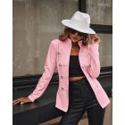 Stand Collar Frog Front Button Long Sleeve Fake Pockets Coat Casual Jackets