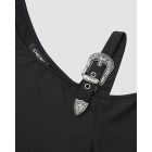 Long Sleeve Slim Fit Tops Casual Cold Shoulder Buckled Blouse Shirts