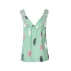 Feather Print Guipure Lace Tank Top