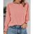 Round Neck Shirred Lantern Sleeve Long Sleeve Softy Basic T-Shirt Casual Tee