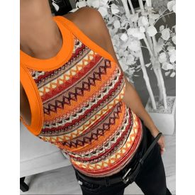 Geometric Pattern Tank Top
