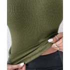 ChicMe Built-in Bra Crewneck Tank Top Terry Towelling Lined Sleeveless Slim Fit Layering Shirt Tops