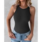 3-Pack Knit Round Neck Thick Strap Racerback Tank Tops