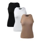 3-Pack Knit Round Neck Thick Strap Racerback Tank Tops