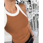 3-Pack Contrast Binding Basic Slim Knit Ribbed Racerback Tank Top