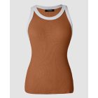 3-Pack Contrast Binding Basic Slim Knit Ribbed Racerback Tank Top