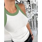 3-Pack Contrast Binding Basic Slim Knit Ribbed Racerback Tank Top