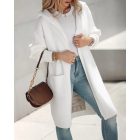 Letter Heart Pattern Long Cardigans Knitted Open Front Oversized Hooded Outerwear Sweater Coat