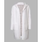 Letter Heart Pattern Long Cardigans Knitted Open Front Oversized Hooded Outerwear Sweater Coat