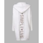 Letter Heart Pattern Long Cardigans Knitted Open Front Oversized Hooded Outerwear Sweater Coat
