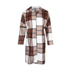 Plaid Print Longline Hooded Coat