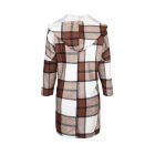 Plaid Print Longline Hooded Coat
