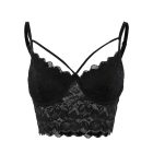 V-Neck Lace Crop Cami Top Spaghetti Strap Two Layer Bralette Bustier Tops
