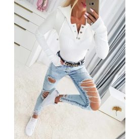 Hooded Long Sleeve Button Front Hoodie Casual Sweatshirt